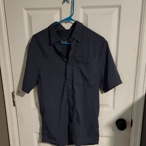 Under Armour Men's Short Sleeve Button-Down Shirt - Navy Blue